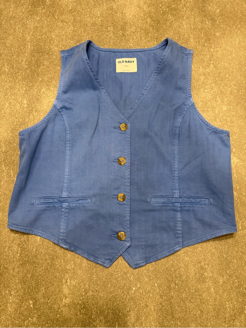 NWOT Women’s Old Navy Cornflower Blue 100% Cotton Vest - Size L Tall